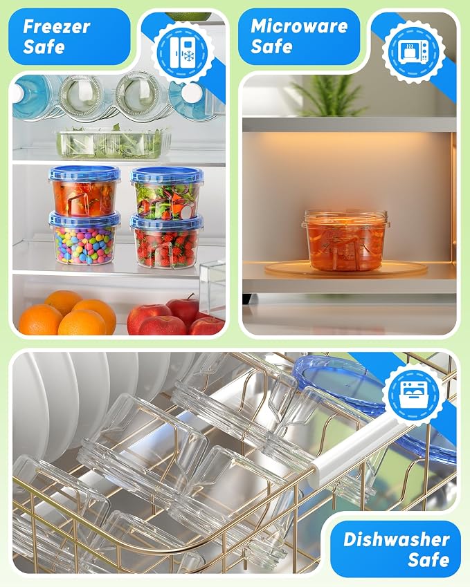BiuLeon 12 Pack-16oz Freezer Storage Containers, Plastic Food Storage Containers - Image 4