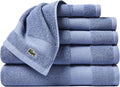 Lacoste Heritage Supima Cotton 6-Piece Towel Set, Light Denim | Highly Absorbent by Unknown