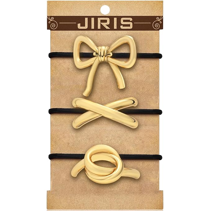 3PCS Metal Hair Tie For Women,Gold Cuffs,Metal Geometric Gold Hair Ties, Hair Accessories Stretchy and Non-Damage Ponytail Holders,Ponytail Cuff Hair Bands For Hair Styling (SET5)
