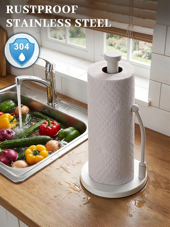 SMARTAKE Paper Towel Holder Countertop, Non-Slip Weighted Base - Image 3