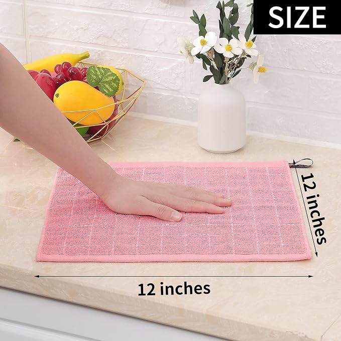 Homaxy 100% Cotton Terry Kitchen Dish Cloths, 24 Pack - Image 5