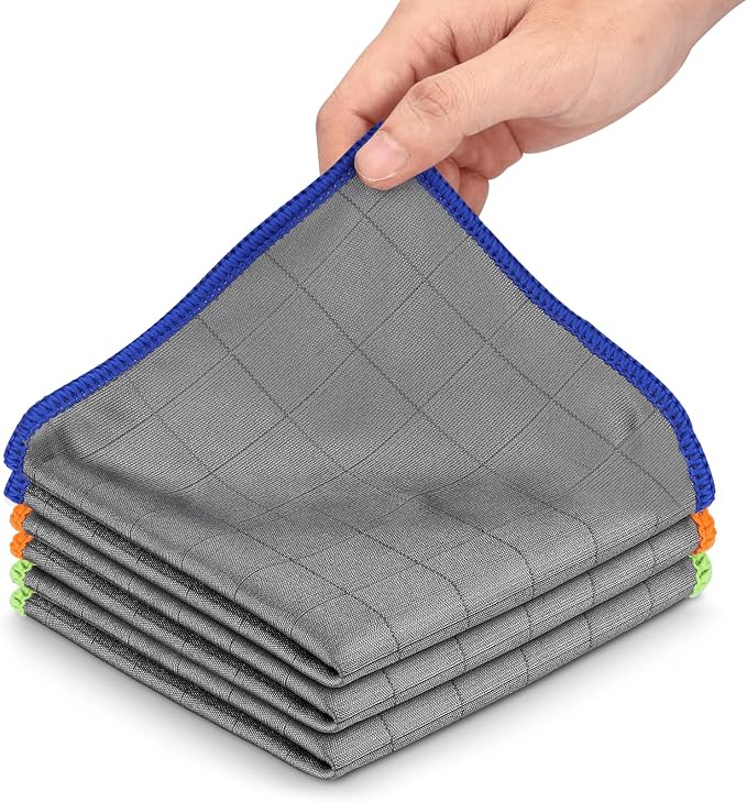 XANGNIER Microfiber Glass Cleaning Cloths, Lint Freel, 11.8"×11.8in, 3 Pack by XANGNIER