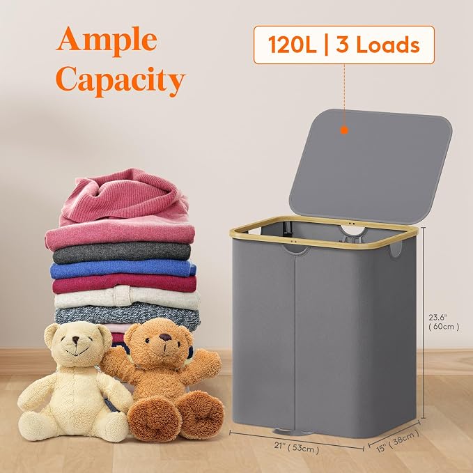 Lifewit 120L Double Laundry Hamper - Image 2