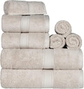 SUPERIOR Egyptian Cotton Ultra Plush & Absorbent, 8 Piece Set, Stone | Quick Dry by SUPERIOR