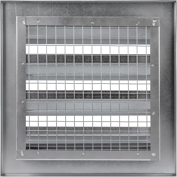 Repa Market 9" x 9" Inch Heavy Duty Exhaust Vent with Wire Mesh Screen - Air Intake Wall Louvered Vent Grille - Steel Outdoor HVAC Vent Register - HVAC Crawl Space Durable Air Gable Vent