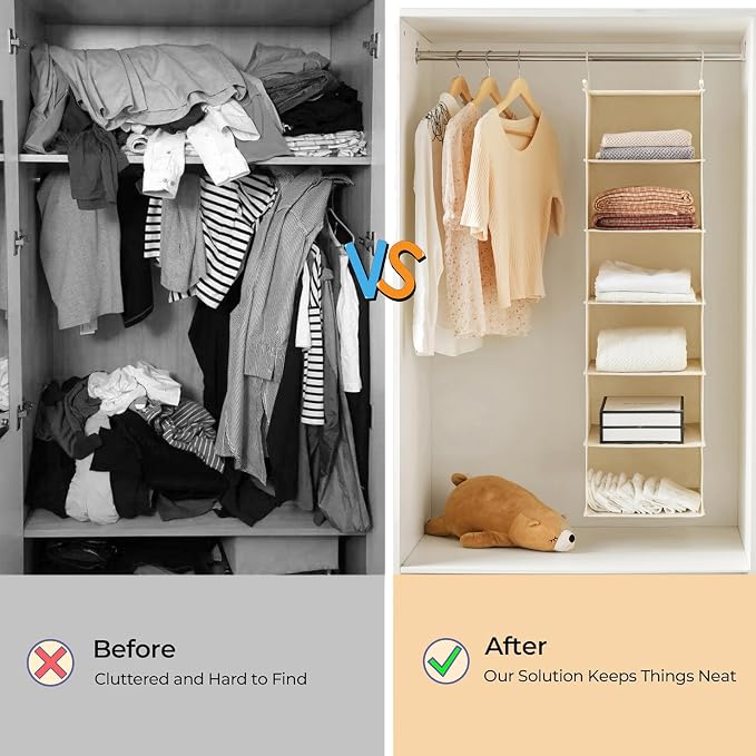 MAX Houser 6 Tier Shelf Hanging Closet Organizer - Image 8