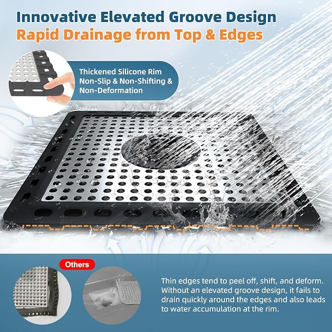 Hibbent Upgraded Shower Drain Hair Catcher, Shower Cover - Image 4