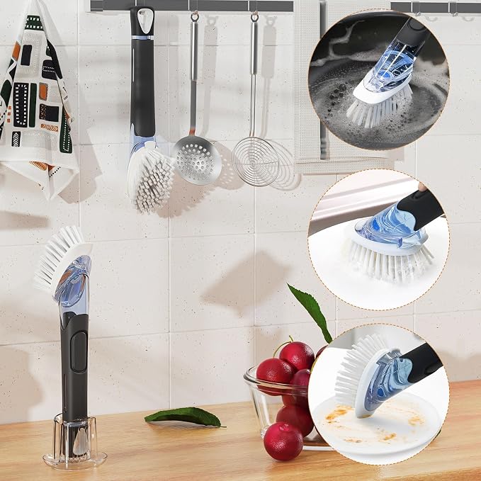 RIMAY Soap Dispensing Dish Brush Set - Image 6
