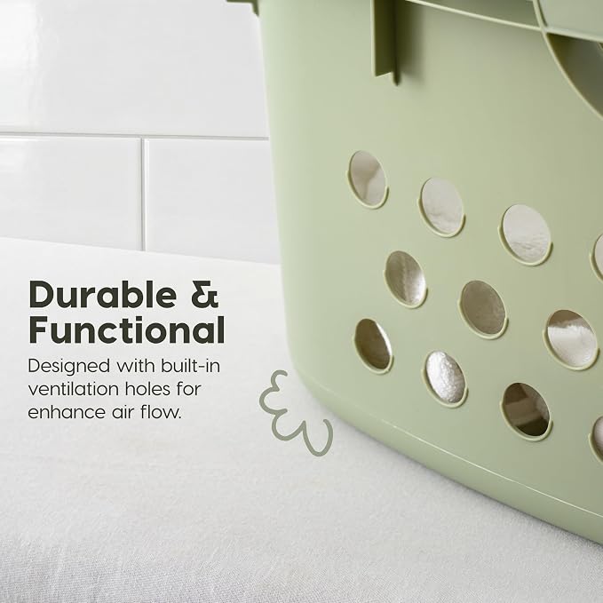 IRIS USA Plastic Laundry Basket 1.5 Bushel, Built-In Handles - Image 6