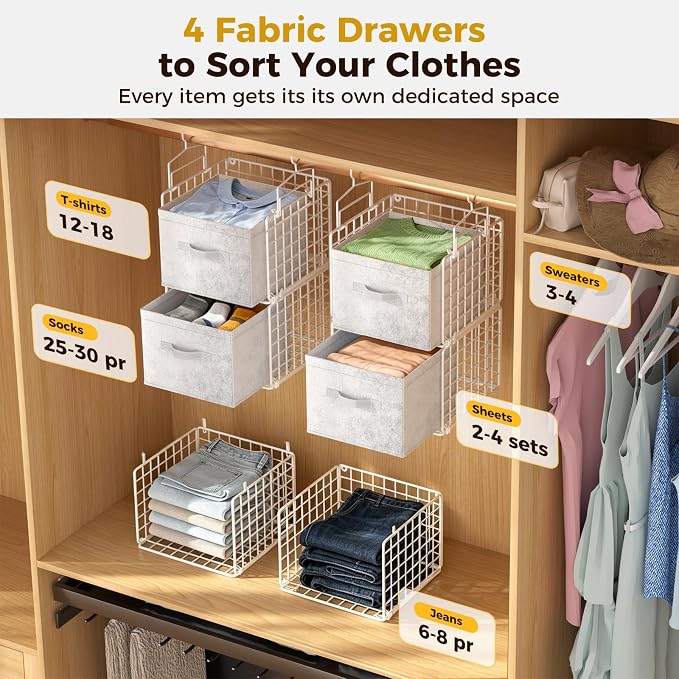 4 Tier Hanging Closet Organizer - Image 3