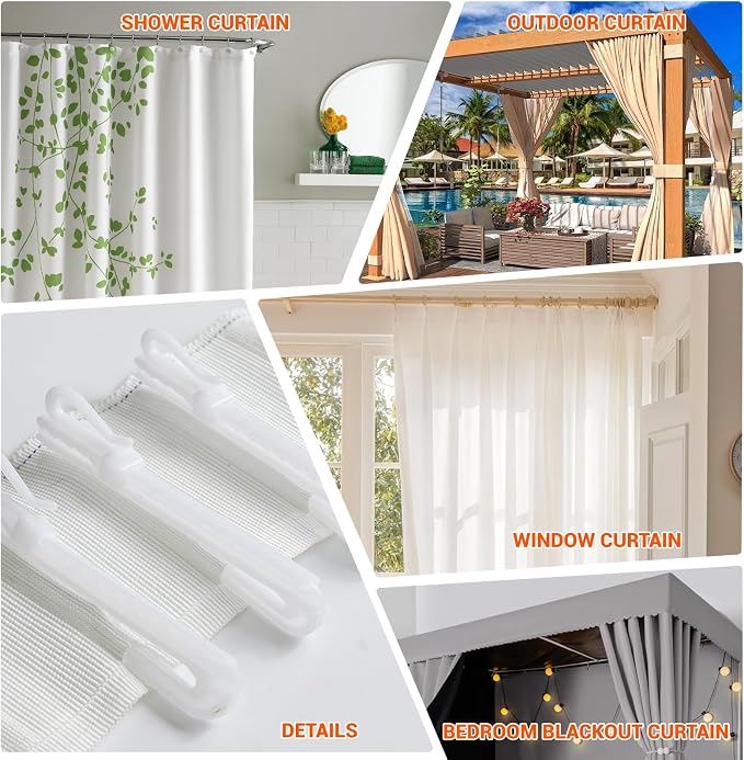 Plastic Curtain Hooks, Adjustable Pinch Pleat Hooks, Ratchet System Pinch Pleat - Image 6