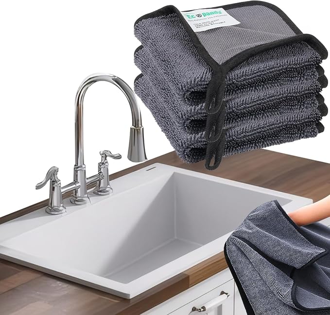 Shiny Cleaning Cloths, Shower Doors Drying Towels, 16 * 24in Streak Free Glass by Ecopandy