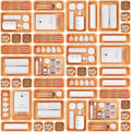 A-LUGEI【】【5 Size】Tool Box Organizer Tray Divider Set, 【Orange】 Desk by A-LUGEI