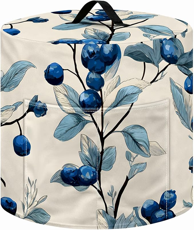 Kitchen Appliance Accessories Dust Cover for 3-6-8 Quart Instant Pot, Pressure Cooker, Air Fryer & Crock Pot,Decorative Appliance Cloth Cover with Top Handle & Storage Pockets (Beige, 3 Quart)