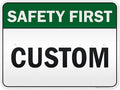 Custom Safety First Sign, Ansi Sign, Osha Compliant, 18x24 Inches, 3M EGP Reflective, Rust Free .080 Aluminum, Fade Resistant, Made in USA by My Sign Center