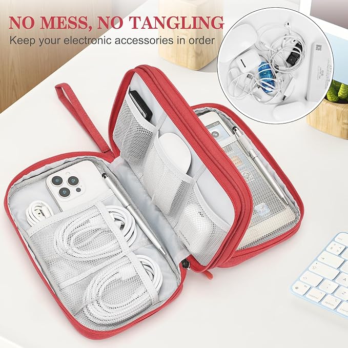 FYY Electronic Organizer, Travel Tech Pouch Bag, Waterproof, Double Layers - Image 5