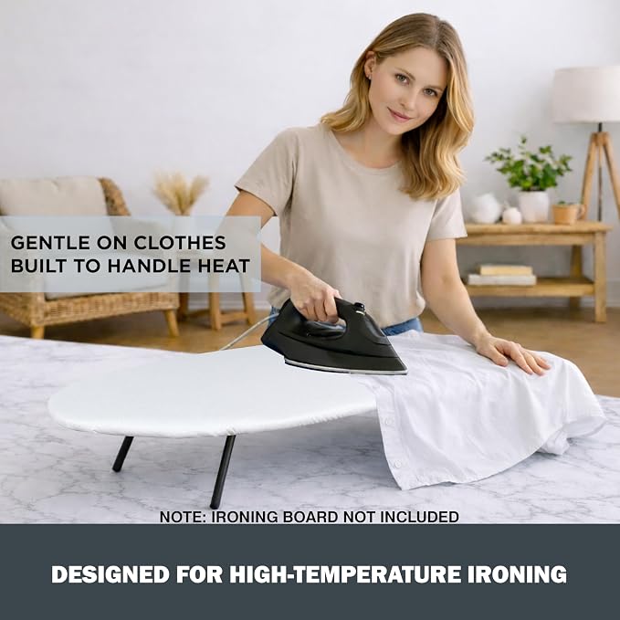 Small Ironing Board Cover and Pad 12.5”x30”, Silicone Coated Scorch Resistant - Image 4