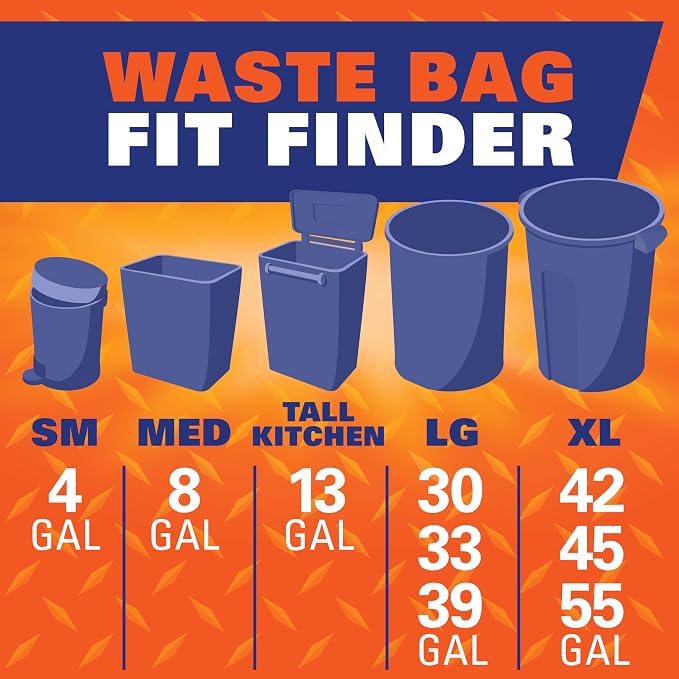 Hefty Strong 13G Tall Kitchen Trash Bags, 90ct | Bulk Pack, 13 Gallon Trash Bags - Image 8