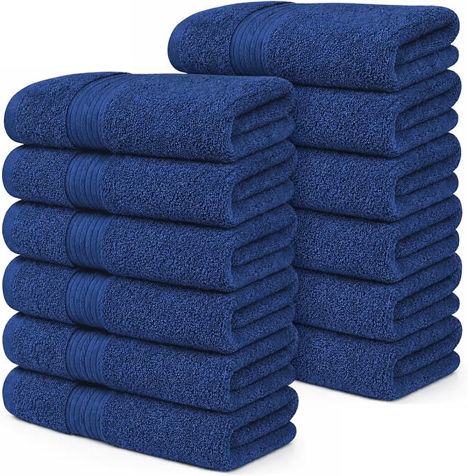 100% Cotton Hand Towels 18x28 Inches, 600 GSM, Soft & Absorbent by AmpleDecor