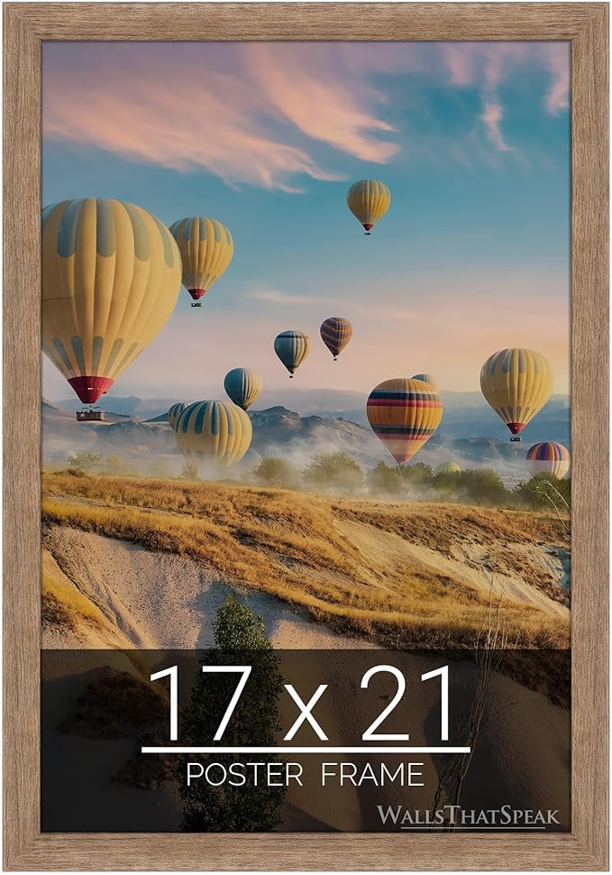wallsthatspeak 17x21 Brown Barnwood Picture Frame for Puzzles Posters Photos or Artwork