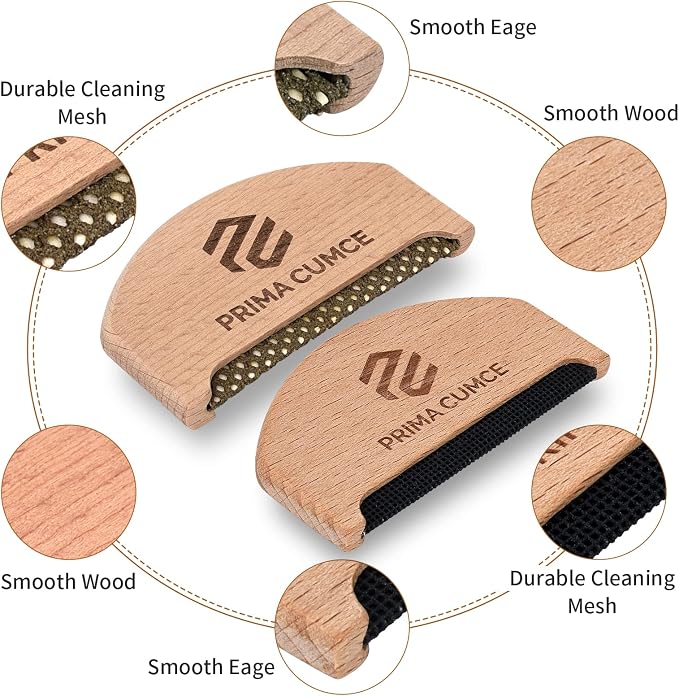 2 PCS Wooden Sweater Comb for De-Pilling Cashmere, Manual Lint Remover - Image 5