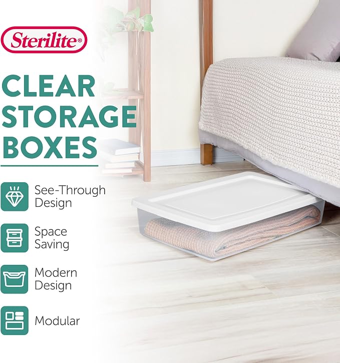 Sterilite Storage Box, Stackable Clear Plastic Bins, 41 Quart - Image 3