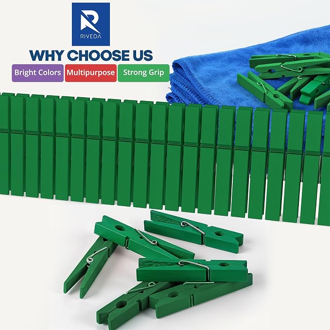 50pcs Colored Wooden Clothes Pins, Clothespins - Image 7