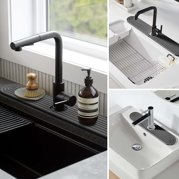 Stone Faucet Mat for Kitchen Sink – Diatomite Fast-Drying Stone Tray, Faucet - Image 6