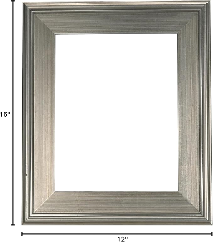 Creative Mark Plein Air Style Frame, Hand Leafed Silver, 12x16-2.75" Wide Moulding with 1/2" Rabbet Depth, Open Back W/O Glazing, Museum Quality, For Art Panels, Stretched Canvas, Pictures & More