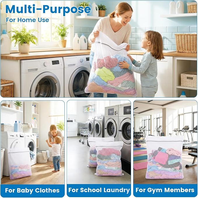 Dntorx 3 Pack X-Large + XX-Large + XXX-Large Mesh Laundry Bag - Image 9
