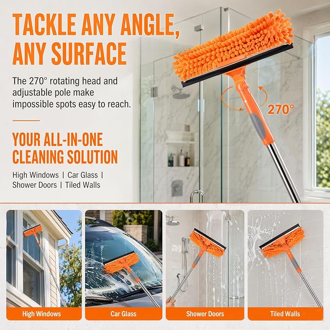 2-in-1 Window Cleaner Tool, Scrubber - Image 6