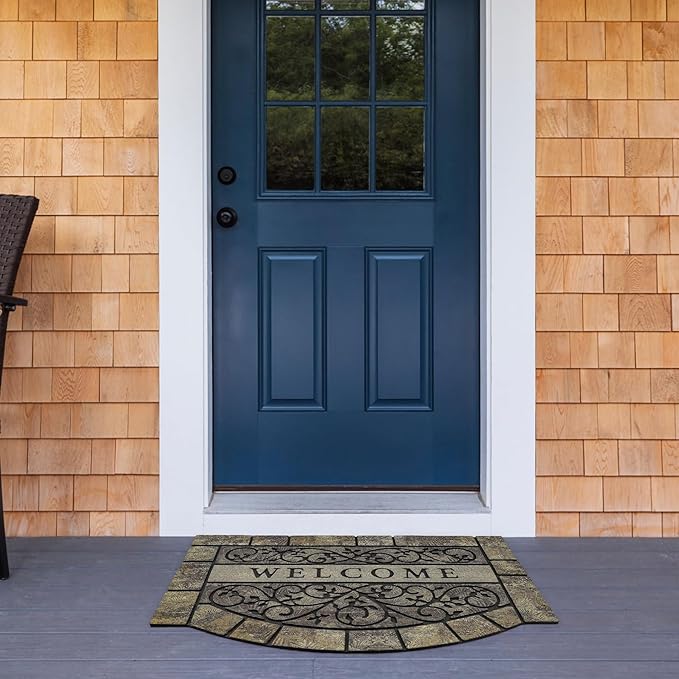 Thick Welcome Mats Outdoor, 24 * 36" Large Front Door Mat Entrance, Durable Welcome Mat for Front Door, Heavy Duty No Slip Rubber Outdoor Mats for Home Entrance