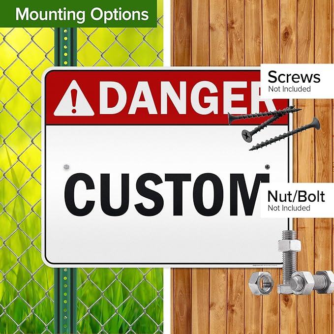 Custom Danger Sign, Ansi Sign, Osha Compliant, 24x30 Inches, 3M EGP Reflective, Rust Free .080 Aluminum, Fade Resistant, Made in USA by My Sign Center
