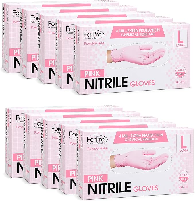 ForPro Disposable Nitrile Gloves, Chemical Resistant, Powder-Free, Latex-Free by ForProProfessionalCollection