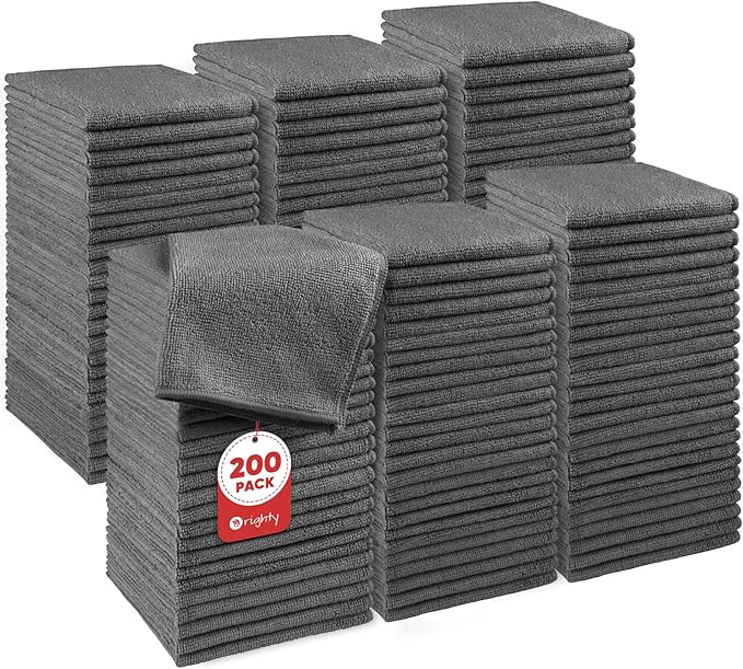 Orighty Washcloths Bulk, 200 Pack Microfiber Face Towels, 12x12 Inch Grey by AllRightinOrighty
