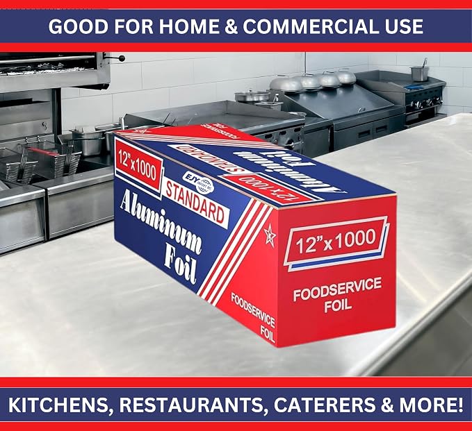 Standard Premium Aluminum Foil | 12”x1000 Feet Long | Industrial Size and - Image 4