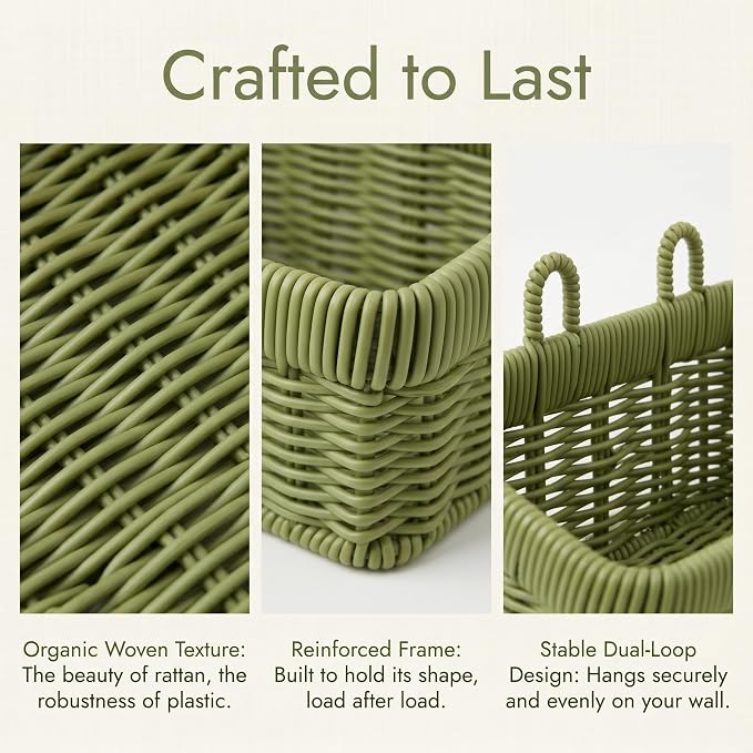 Wall Baskets, Hanging Wicker Baskets - Image 5