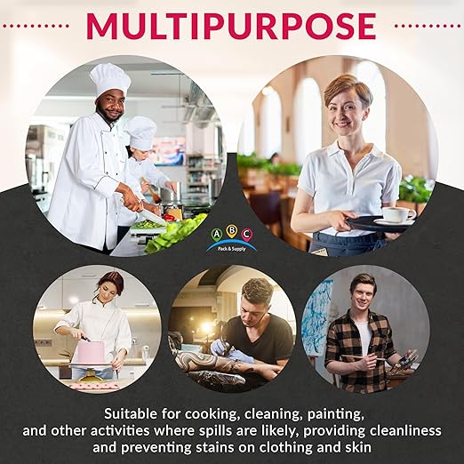 ABC PACK & SUPPLY Red Plastic Disposable Aprons Adults for Painting, 28 x 46 Inches. Pack of 500 Disposable Plastic Aprons, 1 Mil. Unisex Waterproof Polyethylene Painting Apron for Food Industry