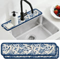 2 Pcs Kitchen Sink Splash Guard Faucet Mat Vintage Porcelain Flowers and Birds by CONCHLERY%E6%97%97%E8%88%B0%E5%BA%97