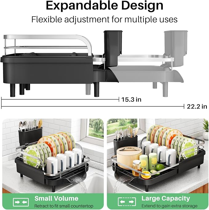 SAYZH Expandable Dish Drying Rack - Image 2