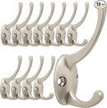 IBosins 12 Pack Silvery Double Coat Hooks Wall Mounted by IBosins
