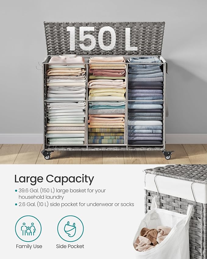 SONGMICS Rolling Laundry Hamper - Image 7