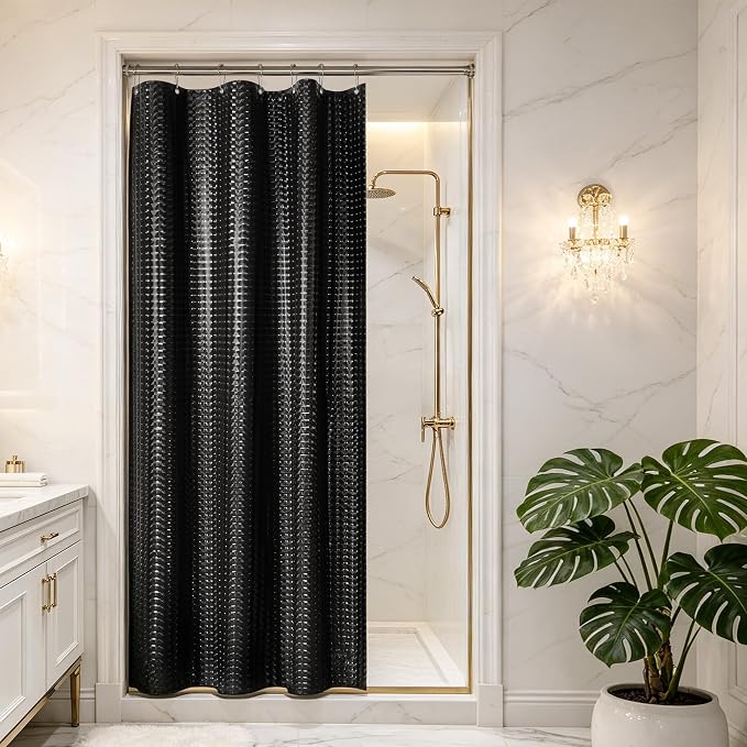Barossa Design Black Stall Size Shower Curtain Liner 36x72 - Image 7