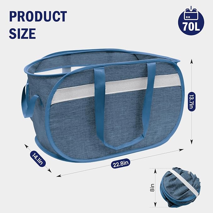 Collapsible Tear Proof Laundry Baskets - Image 3