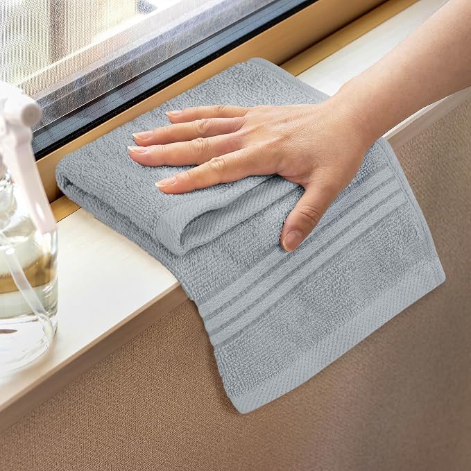 Utopia Towels 12 Pack Premium Wash Cloths, 12x12 in, 100% Cotton, Cool Grey | - Image 3
