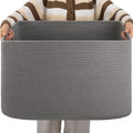 OIAHOMY 96L XXXLarge Woven Rectangle Blanket Basket Living Room Dark Grey by MasterofSpaceOptimization