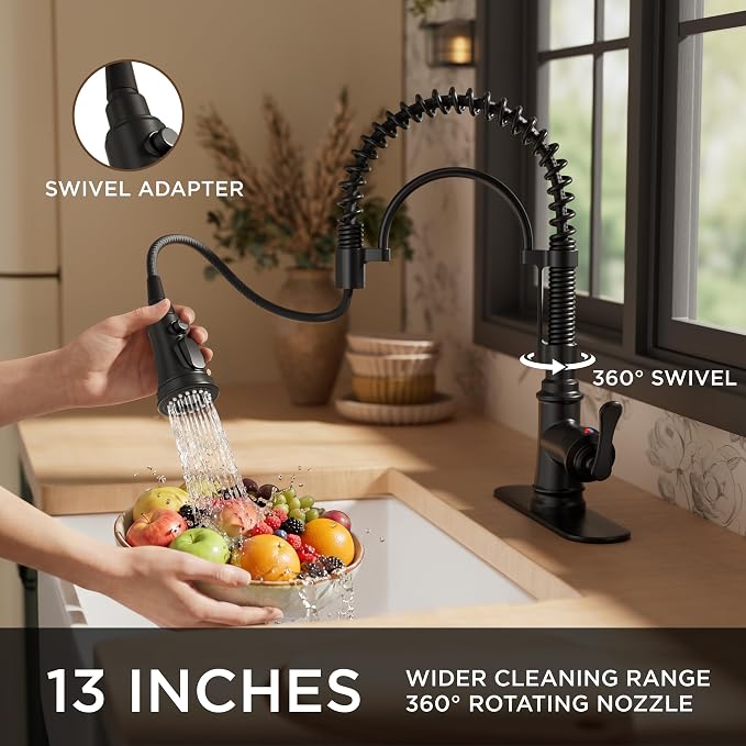 FORIOUS Black Kitchen Faucet - Image 4
