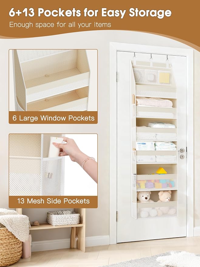 Over the Door Organizer, 6-Shelf Closet Hanging Storage - Image 5