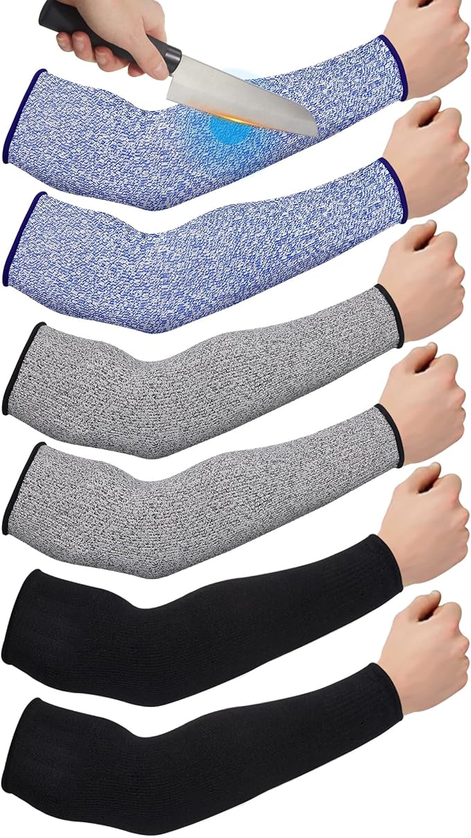 Neer 3 Pairs Cut Resistant Arm Sleeves Level 5 Arm Guard Protectors for Welding Gardening Kitchen Thin Skin Bruising Forearm