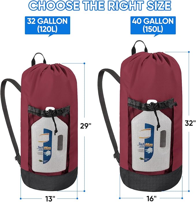 BALEINE 120L Laundry Bag Backpack, 900D Oxford Fabric Large Travel Laundry Bags - Image 2